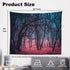 Shrahala Red Nature Stranger Wall Tapestry, Large Green Forest Moonlight Landscape, 59.1 x 82.7 in, Polyester Fiber