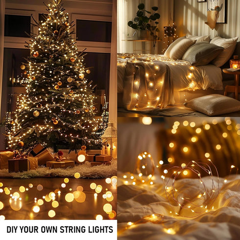66 200 8 Dazzle Bright Fairy Lights, FT LED USB Power Photo String Lights with Remote, Modes Waterproof Dorm Lights