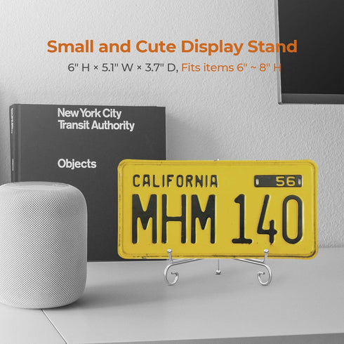 TR-LIFE 6 Inch Plate Holder Display Stand, 2 Pack Metal Easel for Picture Frames, Decorative Plates