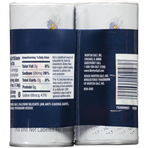 Morton Iodized Salt Shakers, 2 Count