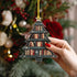 NGHYANNA 4 Inch NGHYANA Wooden Christmas Tree Ornament with Bookshelf Design Hanging Decoration
