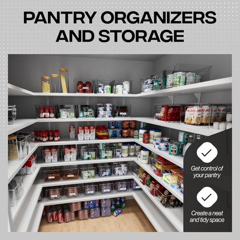 ClearSpace Clear Plastic Storage Bins, Pantry Organizers & Storage Containers for Home Organization