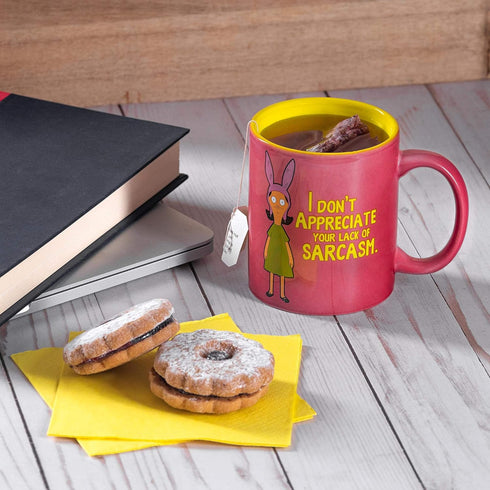 Bob's Burgers Coffee Mug - I Don't Appreciate Your Lack Of Sarcasm, 12oz Louise Belcher Printed Mug