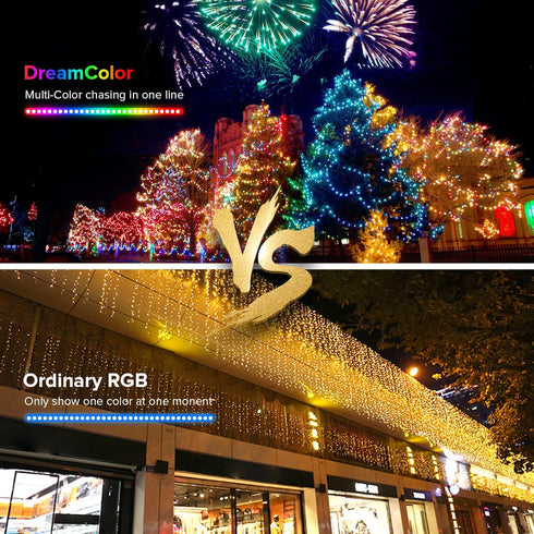 16.4ft 5m 50LEDs WS2812B DC5V BTF-LIGHTING Chasing Dream Full Color Twinkle Decorative Lights Addressable IC Fairy
