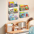Wensdr 5-Pack 5 Black Metal Wall Mounted Kids Bookshelf, Modern Style, Shelves, Hanging Book Shelf Organizer for Kids