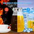 68oz Aofmee Glass Pitcher with Lid, Water Pitcher with Handle and Precise Scale Line, Stainless Steel Iced Tea Carafe
