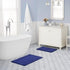 Laura Ashley Butter Chenille Bath Rug, Absorbent Shaggy Non-Slip Bathroom Mat - 2 Piece Navy