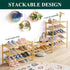 2-Tier, Closet, Smiry Bamboo Shoe Rack Stackable Wooden Shoe Organizer for Entryway & Free Standing Wood Shoe Storage