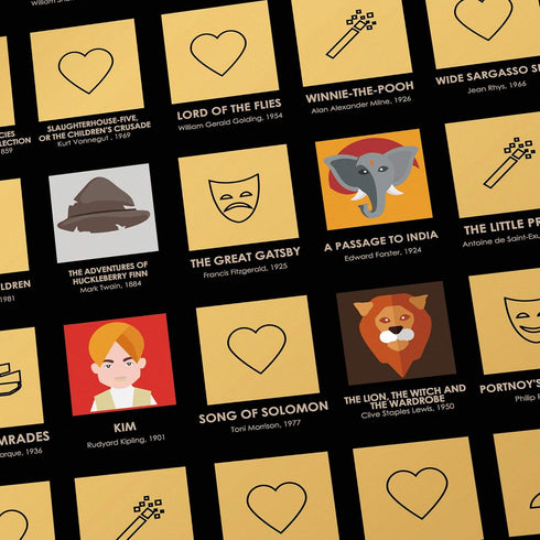 Divalis Scratch Off Poster - 100 Must Read Books of All Times - Reading Bucketlist Chart - Easy to Frame 24x16