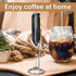 YSSOA Electric Milk Frother Handheld with Stainless Steel Stand Battery Operated Whisk Drink Mixer for Coffee, Latte