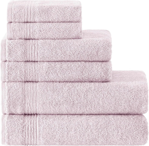Ozdilek 6-Piece Bath Towel Set, 2 Bath, 2 Hand, 2 Wash, 100%
