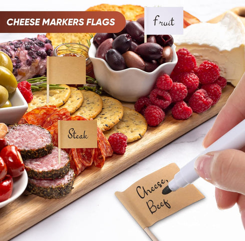 14 Pieces Cheese Butter Spreader Knives Set, Stainless Steel with Wooden Handles, Charcuterie Accessories