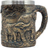 Ebros 12oz Animal Totem Spirit Safari Elephant And Calf Family Mug - Rustic Textured Tree Bark Design