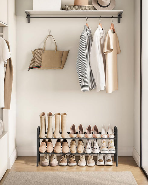 2 15 Closet, SONGMICS Expandable Shoe Rack, Tier Shoe Rack Shelf, Adjustable Shoe Organizer Storage for Pairs of Shoes