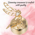 24K Matashi Gold Plated Music Box Plays You Are My Sunshine Crystal Dragonfly Tabletop Showpiece Elegant Gift
