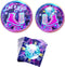 Blue Orchards Roller Skating Party Plates and Napkins (52 pieces for 20 Guests) - 90s Party Supplies, Skate Party