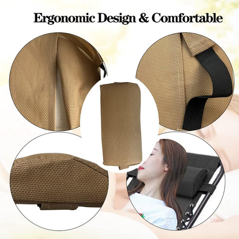 Ostlttyn Zero Gravity Chair Replacement Pillow Headrest with Elastic Band, Universal Soft Removable Padded Cushion Head