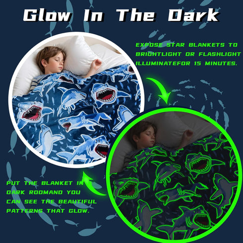Cozy Hammerhead, 40"x50" Shark Blanket Gifts for Kids Boys, Shark Toys Fleece Baby Blankets for Boys Toddlers, Plush