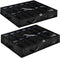 Under Bed Shoe Storage Organizer, Set of 2, Adjustable Dividers, Sturdy Zipper, Clear Window, Black