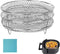 Air Fryer Racks, Three Stackable Dehydrator Racks, 304 Stainless Steel Basket Toast Rack for 4.2-5.8QT Air Fryer