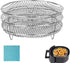 Air Fryer Racks, Three Stackable Dehydrator Racks, 304 Stainless Steel Basket Toast Rack for 4.2-5.8QT Air Fryer