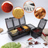 V·RESOURCING [ New Version Elegant Black Seasoning Box, 4 Pieces Seasoning Storage Container Cruet for Home Kitchen,Condiment Jars with Cover and Spoon for Pepper Spice Salt Sugar Storage