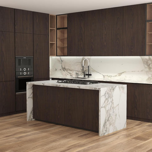 24Inx118In BAYYA Walnut Contact Paper Thick Matte Brown Wood Wallpaper Roll Peel Stick Kitchen Wallpaper Self-Adhesive
