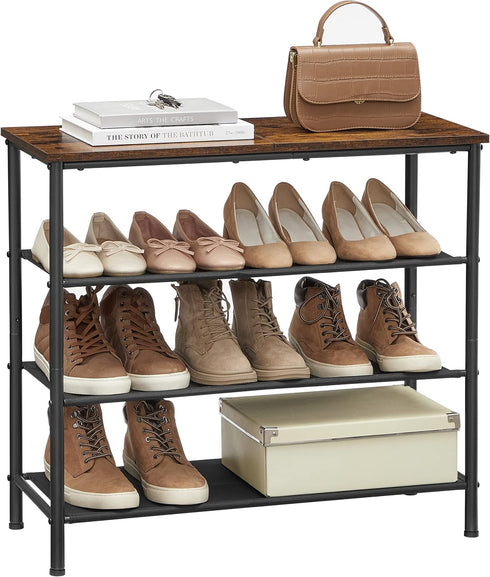 4-Tier Closet, 9-12 3 ULBS035B01 VASAGLE Shoe Rack, Shoe Storage Organizer for Entryway and Holds Pairs of Shoes