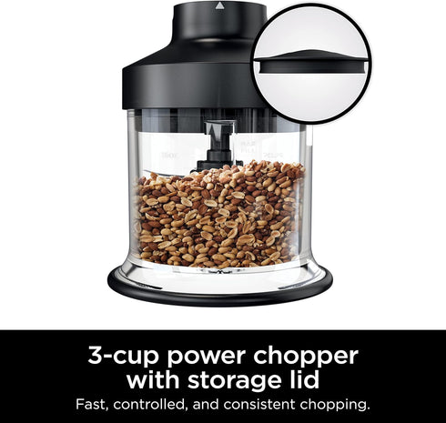 Ninja XSKKITCHPR Foodi Power Chopper, 3-Cup Food Processor Bowl for Ninja Power Mixer System (CI100 Series, Black)