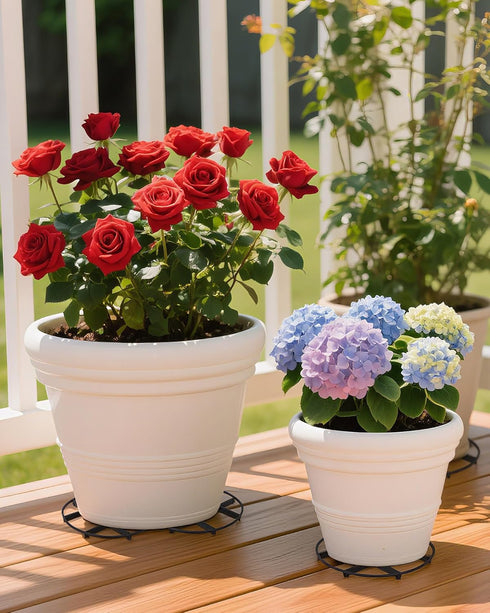 ISYOKE 21 Pack 5 7 8 Inch Plastic Plant Saucer Stand, Flower Pot Feet Drainage Risers Elevator, Plant Pot Risers
