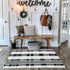 CAINANEL Buffalo Plaid Outdoor Rug, Black and White Hand-Woven Checkered 27.5 x 43 Inches Welcome Mat