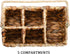 Wicker Flatware Organizer, Woven Utensil Caddy with Handle, Water Hyacinth Cutlery Holder for Picnic Silverware