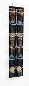 ZOBER Over the Door Shoe Organizer - 12 Mesh Pockets, Space Saving Hanging Shoe Holder