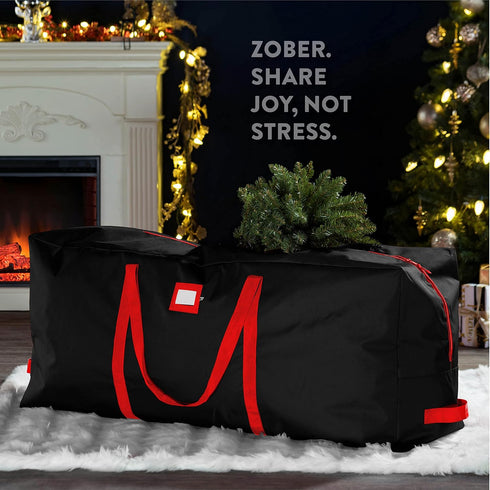Zober Christmas Tree Storage Bag, Fits 7.5 Ft Artificial Trees, Waterproof with Strong Durable Handles