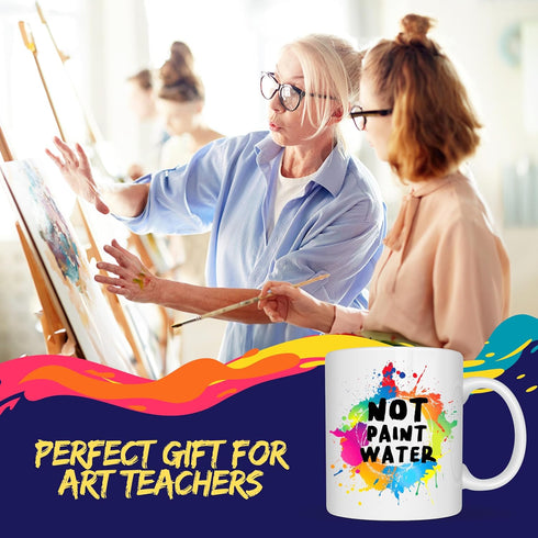 Not Paint Water 11oz Ceramic Mug, Artwork on Both Sides, Funny Cup, Giftable Foam Box Protection