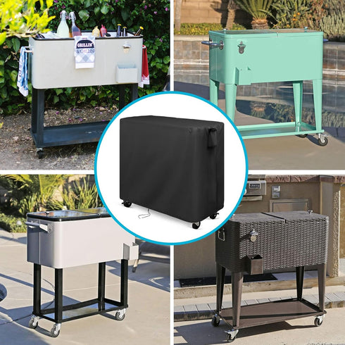 57 28''L x19''W x30''H Inch(Black) Kingling Cooler Cart Cover for Quart Patio Cooler Cart, Waterproof Outdoor Cooler