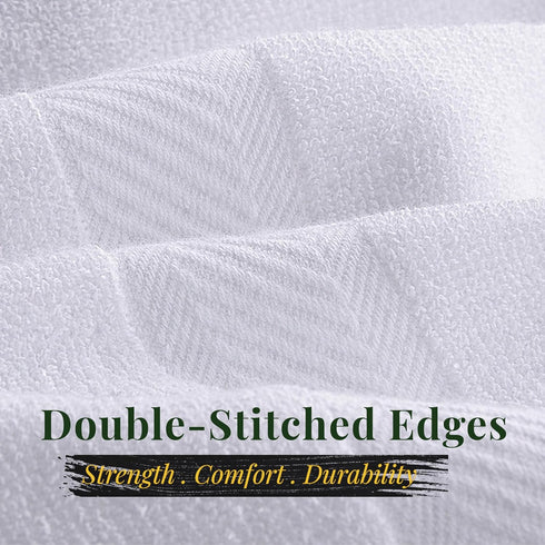12 Pack 22x44 Set Pearl Linens Economy Cotton Hotel Quality White Bath Towels Quick-Dry, Lightweight, Soft & Absorbent