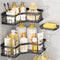 MAXIFFE 3-Pack Shower Caddy, Wall Mounted Organizer with Soap Holder and 8 Hooks for Bathroom and Kitchen Countertop