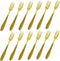 Comicfs 12-Piece Appetizer Small Forks, 5.2 Inches Stainless Steel Gold 3-Tine Forks for Party Travel (12 Forks)