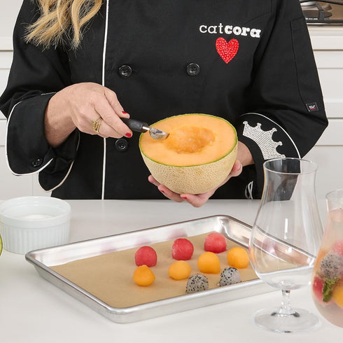 CatCora Melon Baller - Professional 18/8 Stainless Steel Dual Blades for Melon Balls and Garnishes