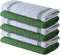Infinitee Xclusives Premium Kitchen Towels, Pack of 6, 100% Cotton, 15 x 25 Inches Absorbent Dish Towels, Green Dish