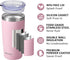 SUNWILL Travel Coffee Tumbler, 20 oz Insulated Mug with Lid, Stainless Steel Cup for Hot and Cold Drinks, Powder Coated