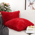 YOUR SMILE Pack of 2 Christmas Decorative Pillow Case - Luxury Merino Style Faux Fur Cushion Cover 18" x 18"