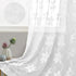 DWCN 2 Pack White Floral Lace Valances for Kitchen, Rod Pocket Half Window Sheer Curtains, 42 x 18 inch