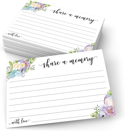 321Done Share a Memory Card - 50 Cards, 4" x 6" for Life Celebrations, Made in USA, White Floral