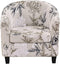 CRFATOP 2 Piece Club Chair Slipcover Stretch Barrel Chair Covers Printed Tub