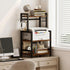 Kitchen Countertop Organizer, 3 Tier Large Spice Rack with Adjustable Shelf and 5 Hooks, Wooden Counter Organizer