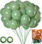 Jonhamwelbor Sage Green Balloons, Olive Green Eucalyptus Green, 100 Pack 12 Inch Matte Latex Balloons