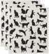 DII Reusable Swedish Dishcloths for Kitchen & Cleaning, Biodegradable, Machine Washable, 7.75 x 6.75, Cats, 3 Piece
