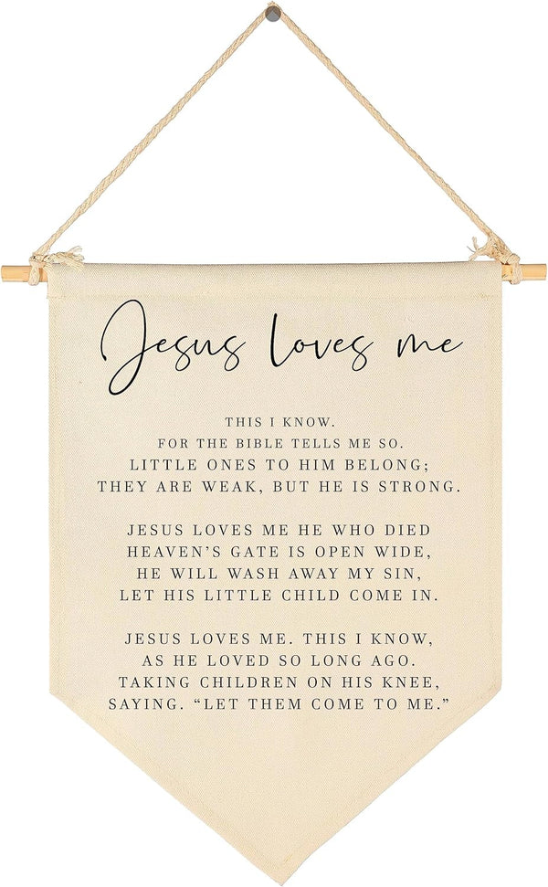 GEANHIL Bible Verse Sign-Scripture Banner Pennant Decor-Baby,Shower Gift-Sunday School Song Decor-Flag Decoration Gift